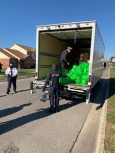 delivery of Thanksgiving meal supplies